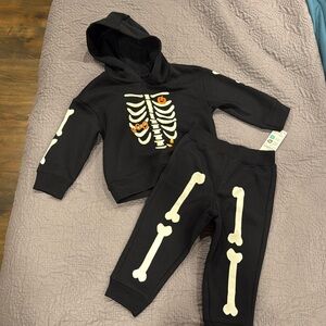 Carters Skeleton Sweatshirt Jogger Set 18-24 NWT